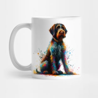 Vibrant Slovakian Wirehaired Pointer in Splash Art Mug